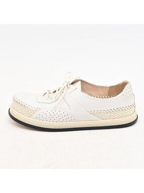 Bottega Veneta Shoes White Ivory Perforated Intrecciato Leather